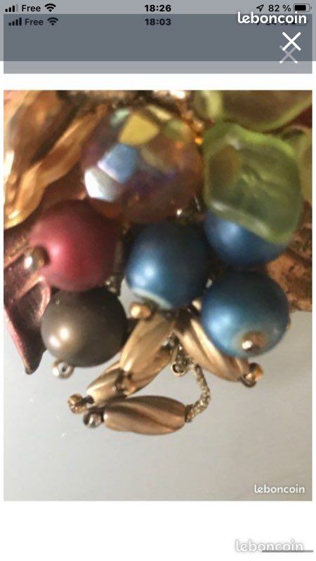 Boucles D'oreilles Clips Vintage En Pâte De Verre Et Strass - Très Bon état