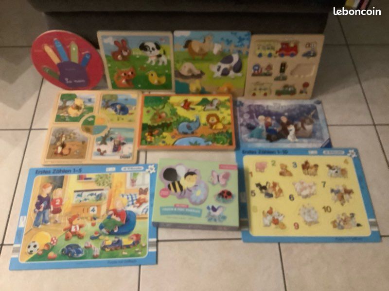 Lot de 9 puzzles première âge animaux en bois (image 2)