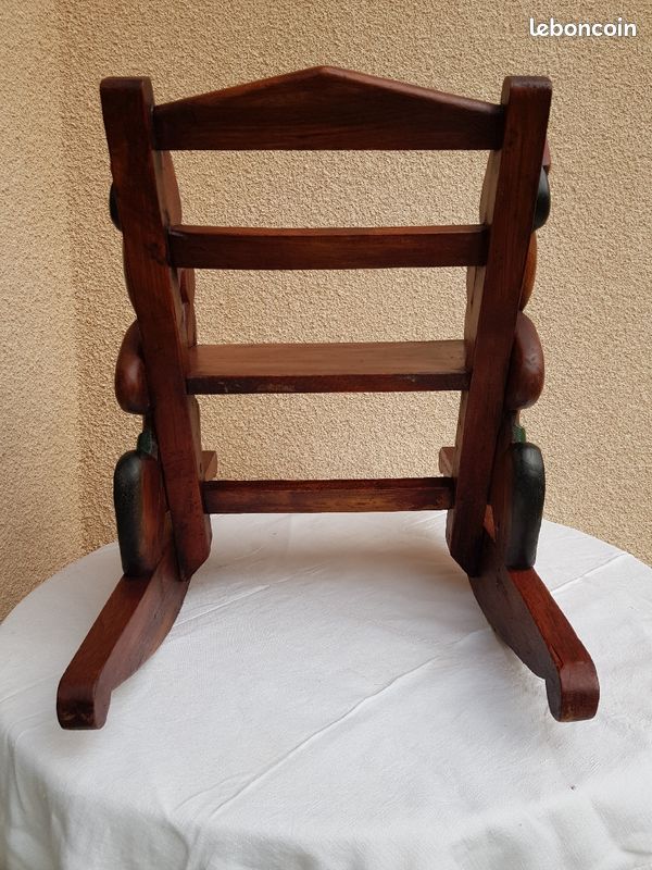 Fauteuil a bascule bois decore (image 4)