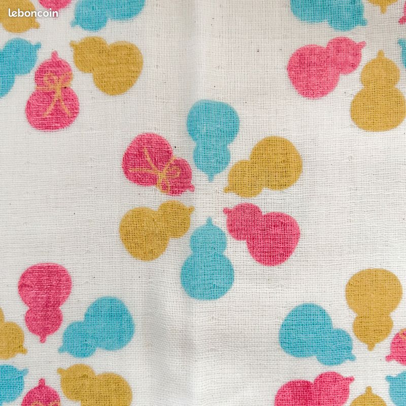 Tenugui japonais en gaze douce avec motifs de 六瓢柄 (image 4)