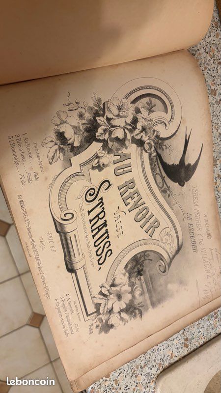 Ancien recueil de partitions Isaac Strauss – XIXe – dédicace 1865 (image 1)