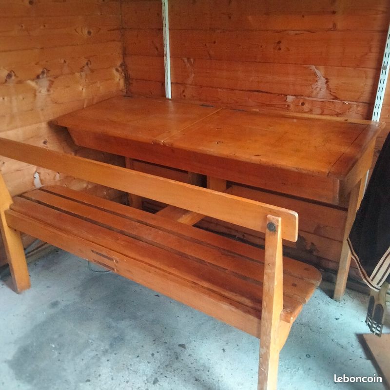 Ancien bureau écolier double (image 1)