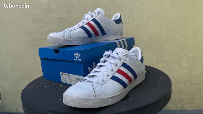 Adidas Coast Star Bleu Blanc Rouge Chaussures Adidas Grand Court
