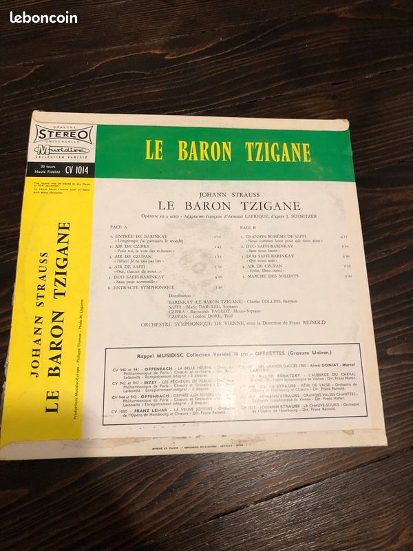 Le baron Tzigane Johann Strauss vinyle (image 2)