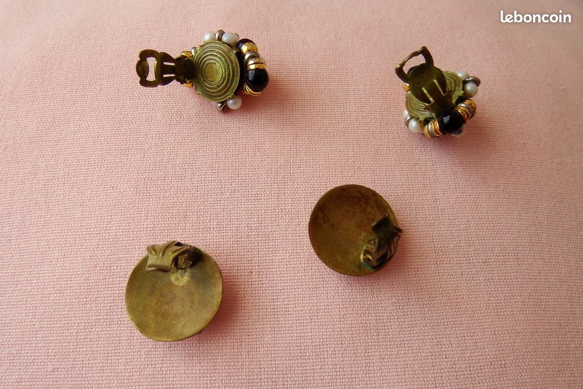 Lot De 6 Paires De Boucles D'oreilles Vintage à Pinces - Occasion