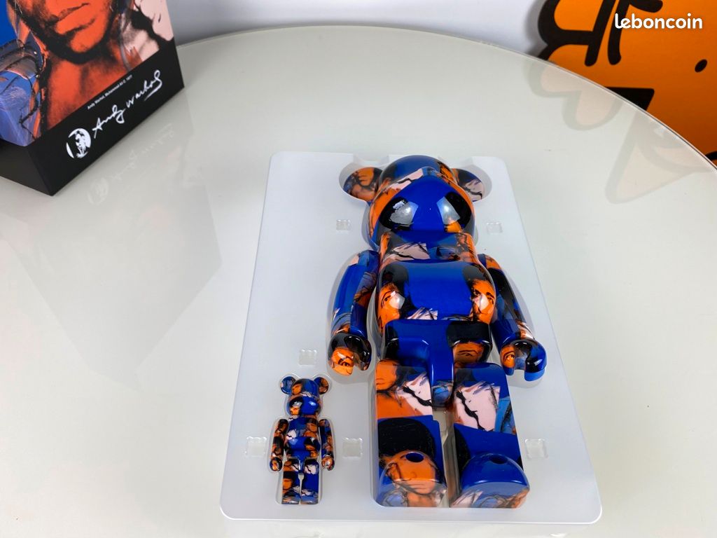 Bearbrick Andy Warhol Muhammad Ali - 400% + 100% - Medicom Toys Neuf