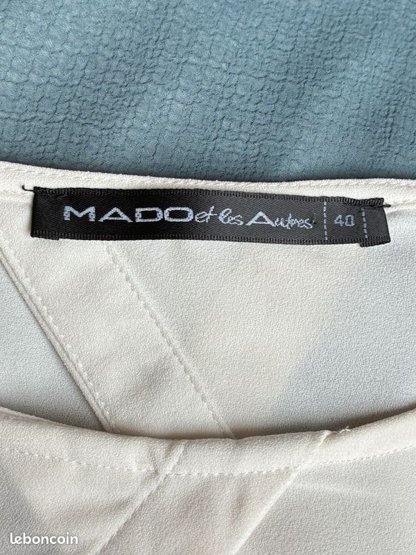 Robe chic blanche gris-bleu Mado et les Autres - T.40 - TBE (image 8)