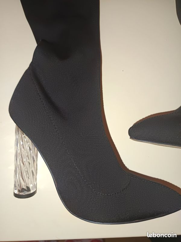 Chaussette Talon Cuissardes Talon Transparent Cuissardes à Talon