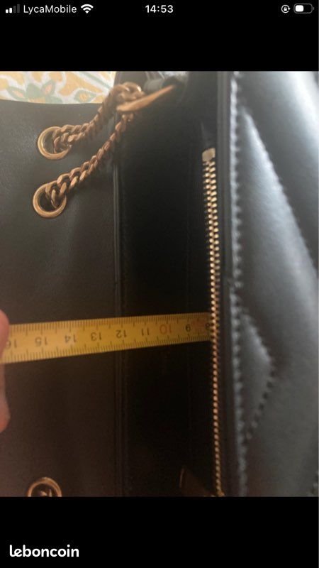 Sac à main YSL Loulou Small noir et or (image 13)