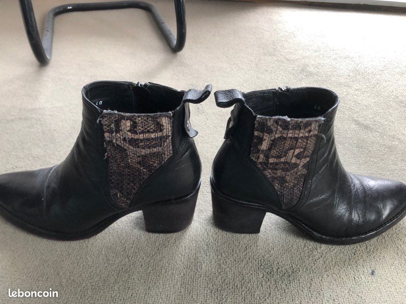 Bottines noires lézard (image 3)