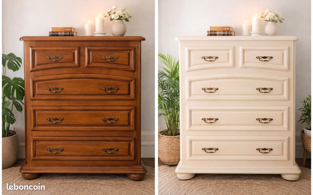 Commode bois massif campagne chic (image 1)