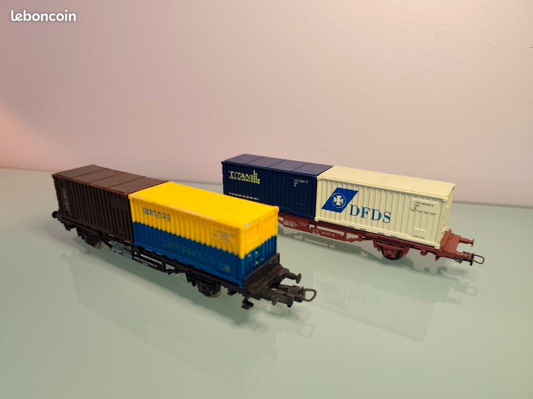 Piko – Wagon Porte-conteneur HO – 40' DB Cargo – Échelle 1:87 – Modélisme Ferroviaire, Dès 14 Ans (réf. 57700)