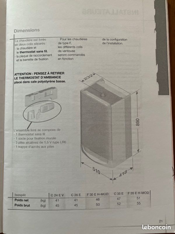 Chaudière Gaz Saunier Duval Isosplit (image 4)