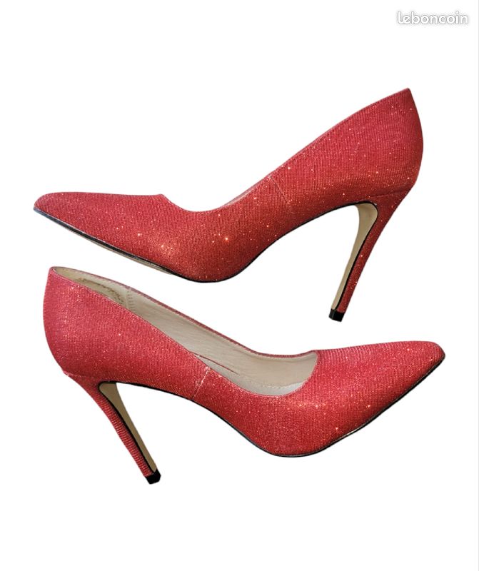 Talon Eram Escarpin Rouge Leather Escarpins Texto Eram Escarpin