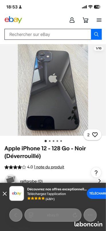 IPhone 12 noir (image 1)