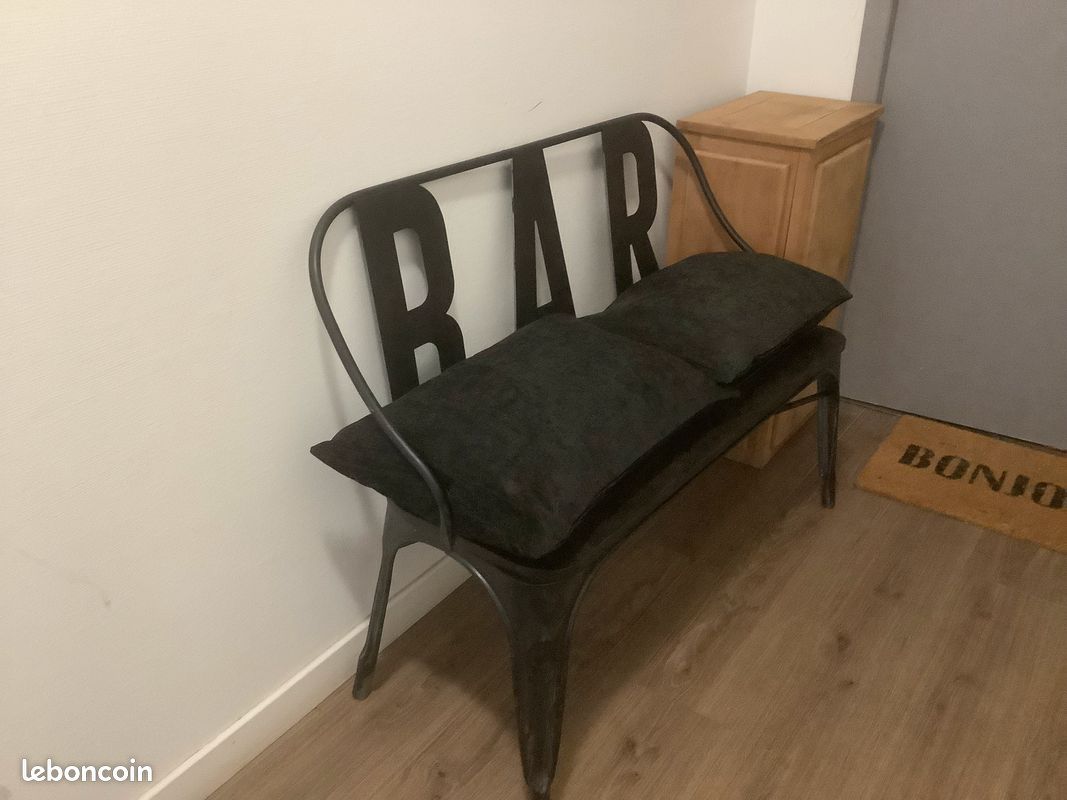 Banc bois et métal (image 3)