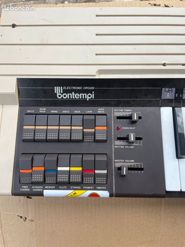 T39/ ORGUE ELECTRIQUE ORANGE BONTEMPI B101 VINTAGE TBE + BOITE