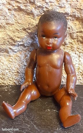 POUPÉE ANCIENNE : Baigneur Ancien Noir Petitcollin- Bon État- 25 Cm EUR 25,00 - FR