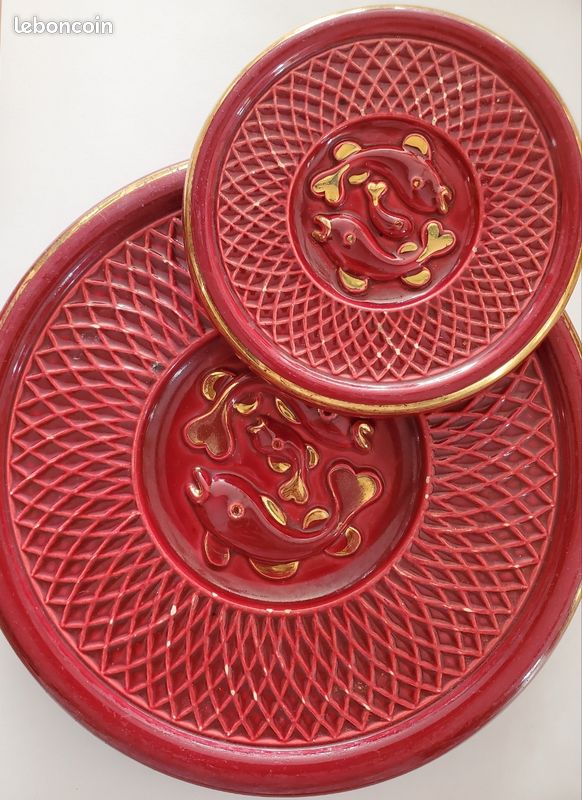 Ensemble dessous en verre pour plat et bouteille Vintage - Arts de la table