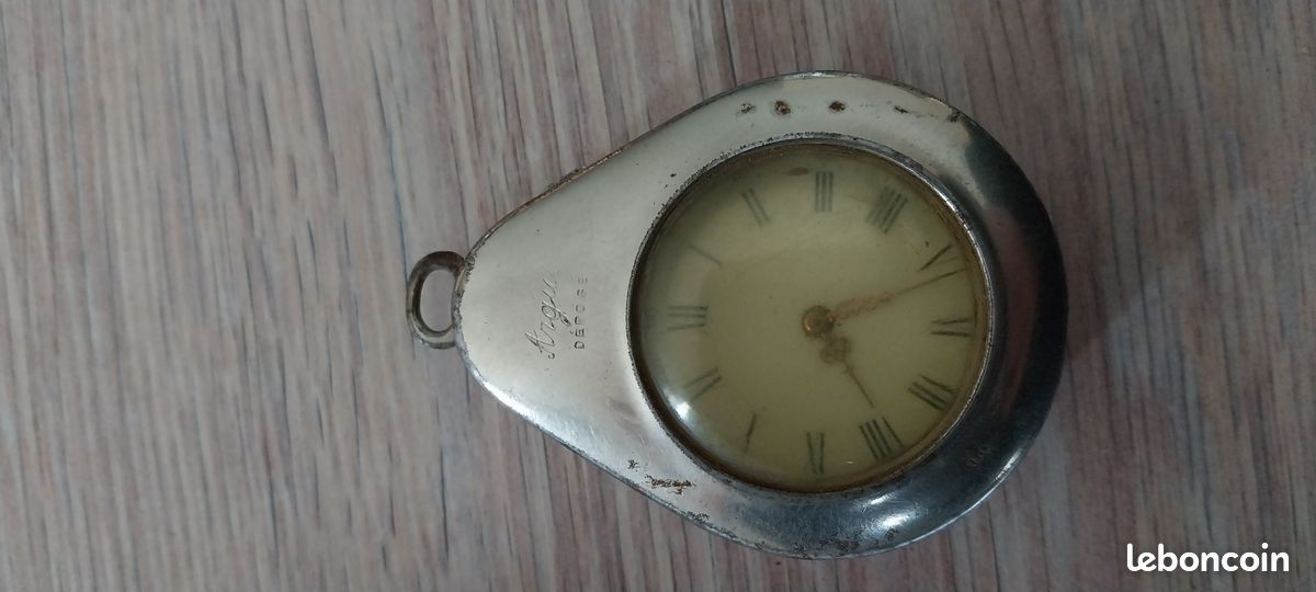 Montre Gousset Argentée à Réparer - Mécanique, Cadran 24h, Référence 52502 63, Mouvement Automatique, Occasion