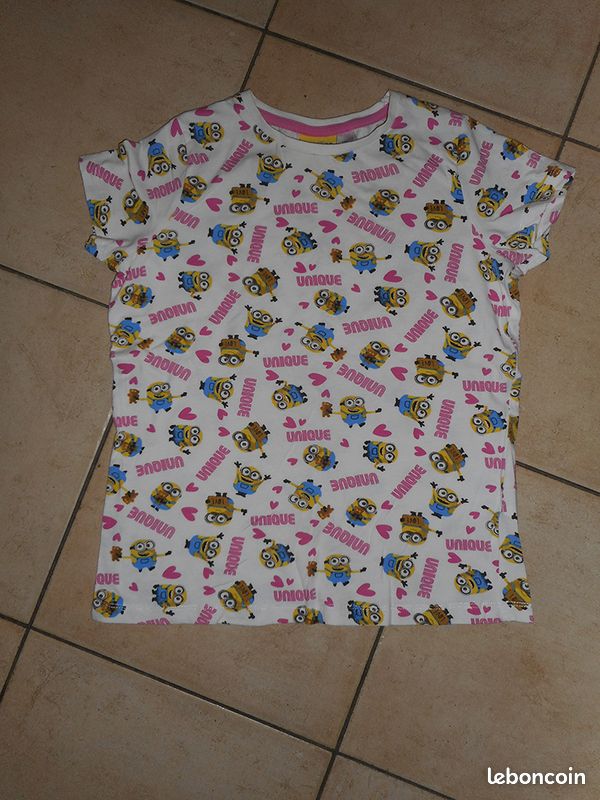 Tee-Shirt MC imprimé Minions 12 ans (katia fille été) (image 1)