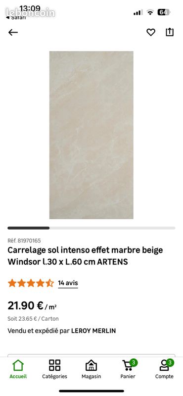 Vend 4,5 cartons de carrelage (image 1)