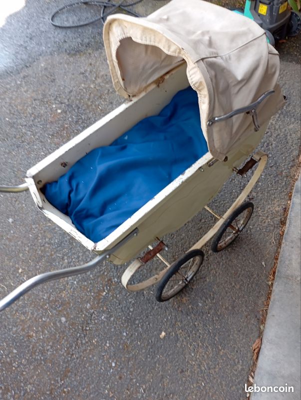 ANCIENNE POUSSETTE POUPÉE baigneur en tole EUR 29,00 - PicClick FR