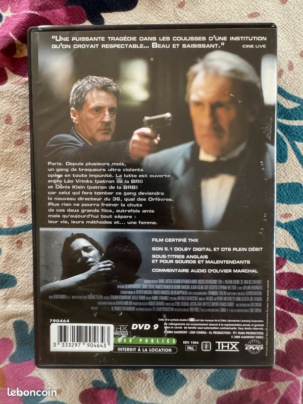 DVD - 36 quai des Orfèvres - Olivier Marchal (Auteuil / Depardieu / Dussollier / Zem) (image 2)