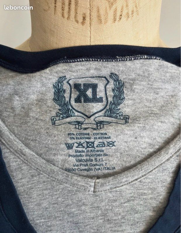 T-shirt homme bleu marine T-XL neuf (image 4)