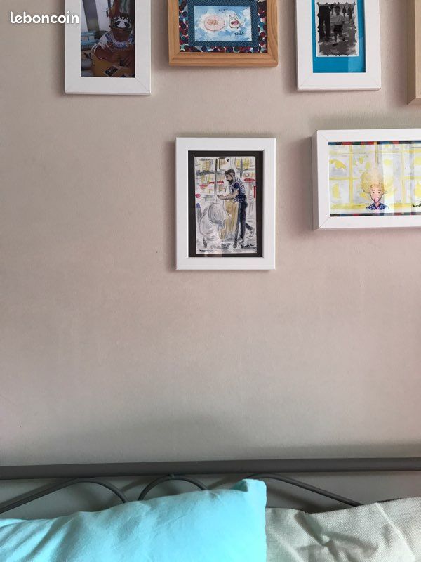 Barbu à marinière à IKEA à Marseille, impression d’aquarelle encadrée (image 2)
