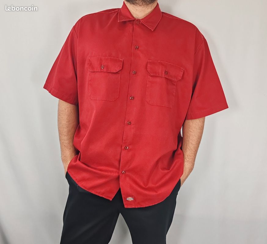 Chemise Serious Clothing Homme 2XL Rouge Plaid Western Pearl Snap - Vintage Y2K
