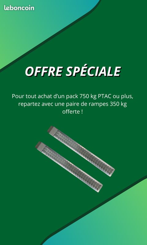 Remorque benne hydraulique bâche haute 150 cm 2 essieux PTAC 750 kg (image 6)