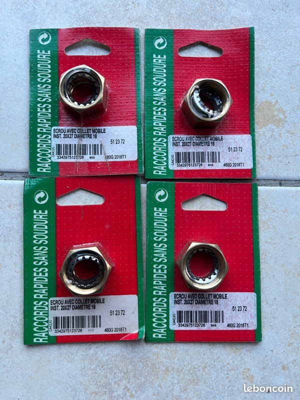 4 ÉCROUS Collet mobile 20x27 pour tube 18mm (image 1)