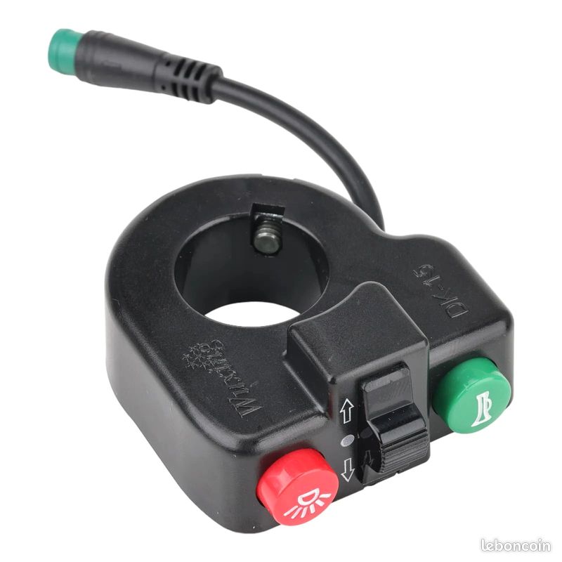 Interrupteur Guidon Moto Universel 7/8" – Comodo Clignotant, Phares, Klaxon & Démarreur, Paire Gauche/Droite 12V Étanché, Noir