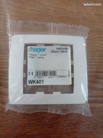 Plaque De Finition TITANE KALLYSTA Pour Installation électrique Hager - Modèle WK491 - Prix Pour 1 Plaque Prise Au Hasard Dans Le Lot