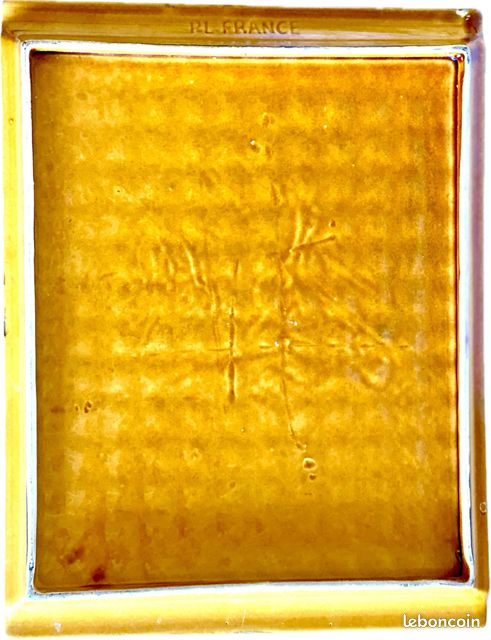 Beau plateau vintage moutarde et doré à l’or fin (image 4)