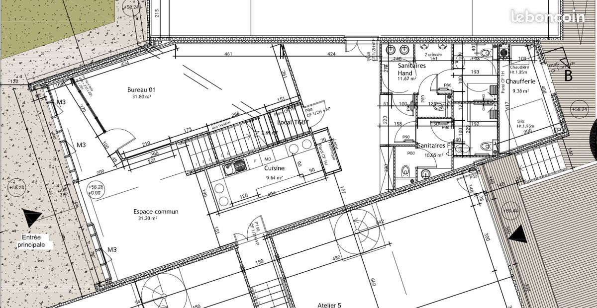 Espace bureaux lumineux de 40 m2 – Vannes Séné (image 5)