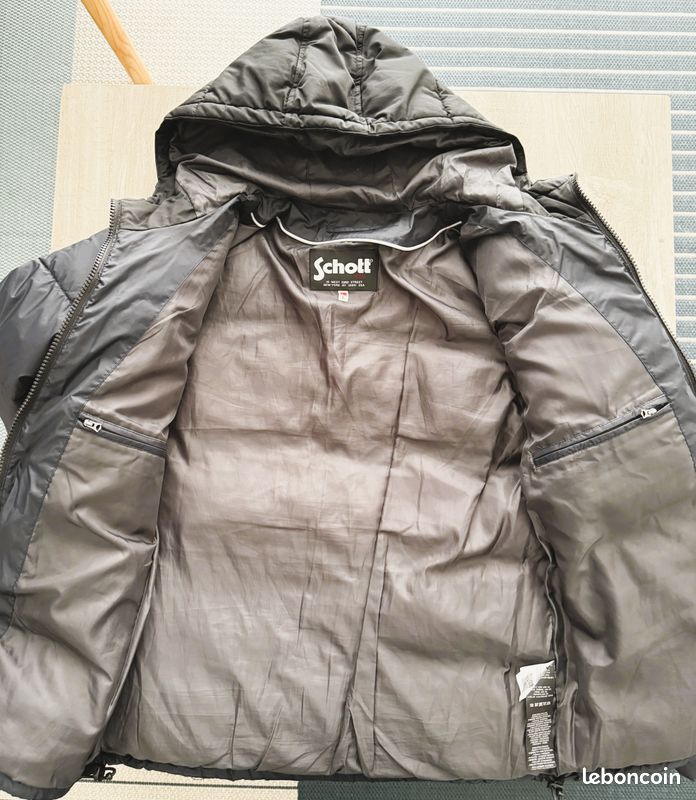 Manteau Schott Gris Taille 38 Pour Homme - Occasion Très Bon état - Laine