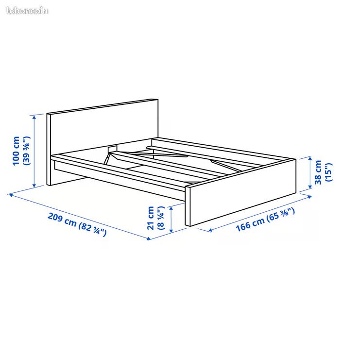 IKEA MALM, cadre de lit haut, chêne blanchi (image 6)