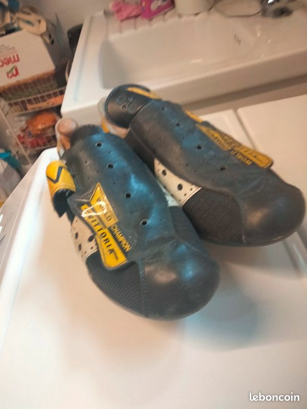 Chaussures Cyclisme Vintage Soubirac - France - Taille 40 - Cuir Noir - NEUVES