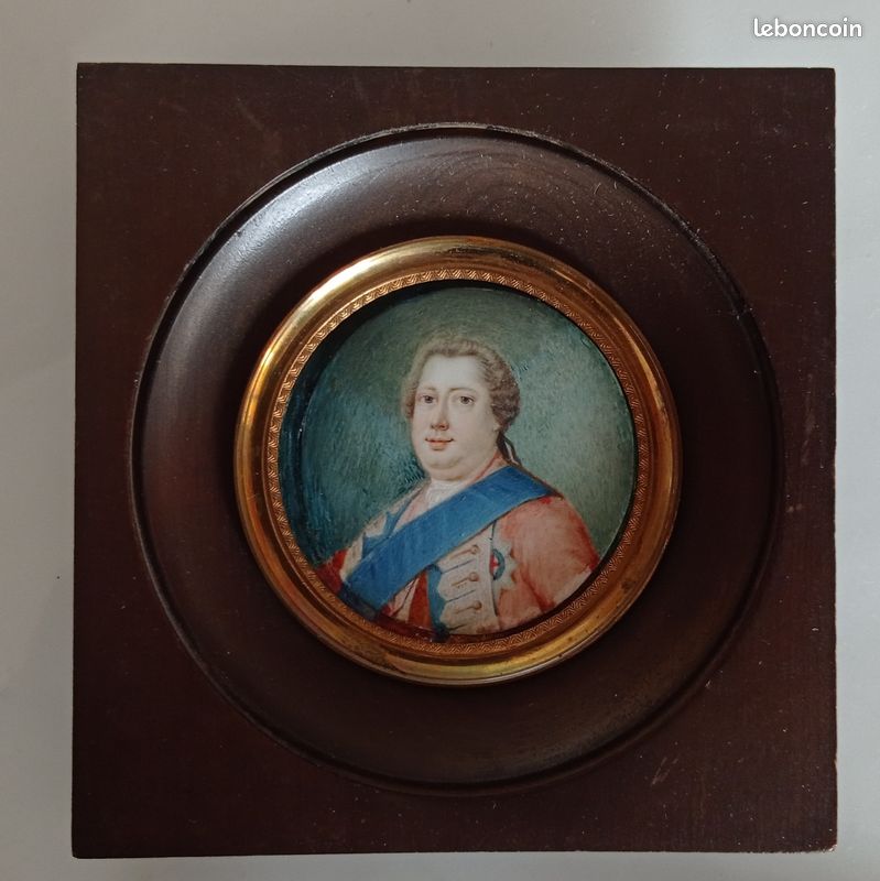 Petite miniature portait de Louis XVI Bourbon Roi de France époque XVIIème (image 1)