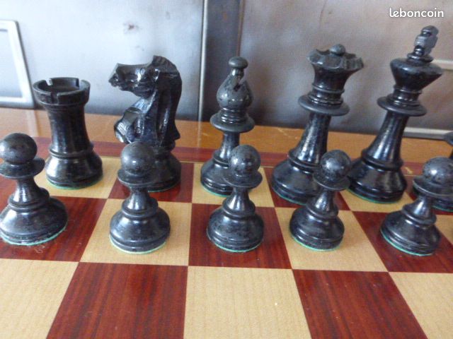 Jeu d'échecs Phidias HGP en buis, motif Staunton, ASPTT des années 1960 (image 7)