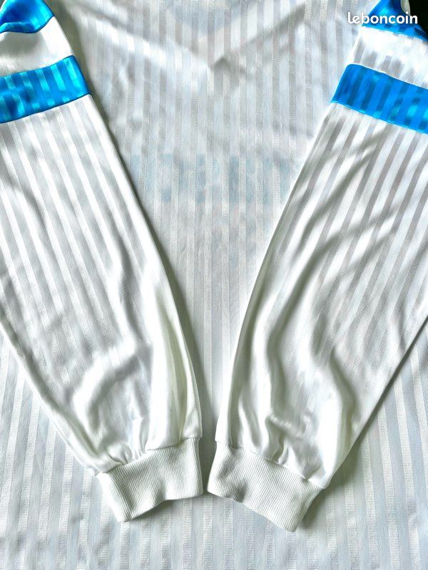 Maillot Rétro OM Olympique De Marseille 89/90/91 - Adidas Domicile Blanc, Taille L