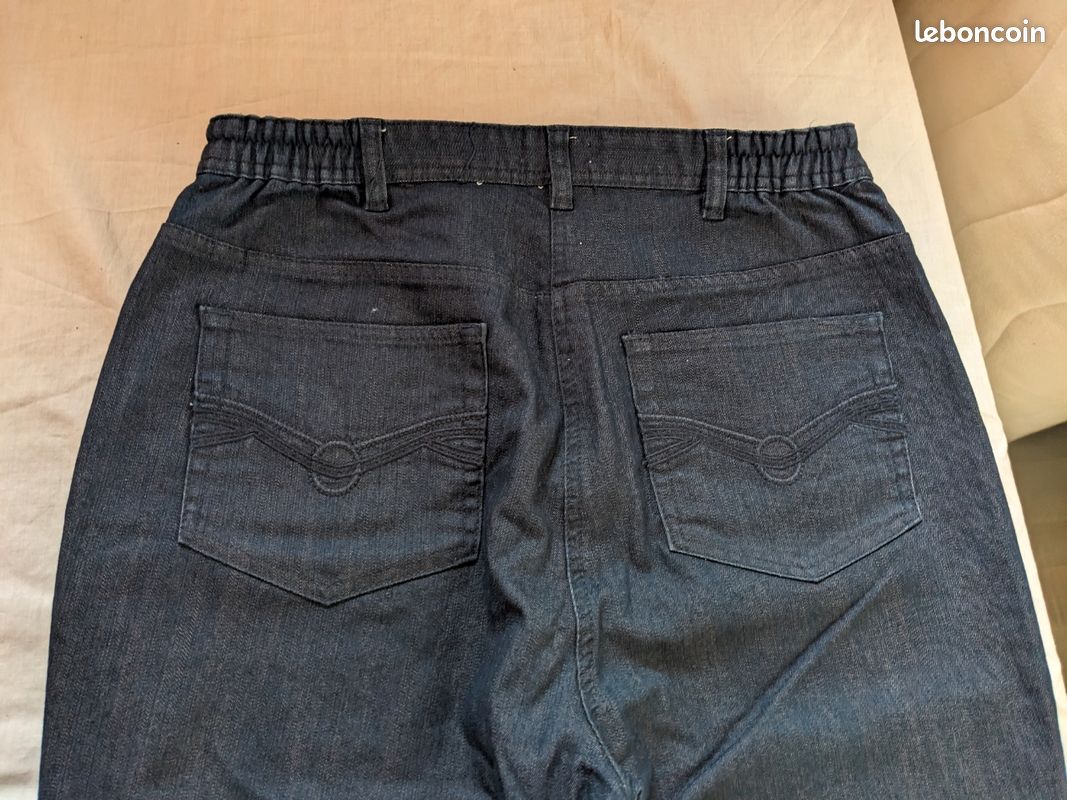 Pantalon Jean Pantacourt Mc Clem Taille 40 Pour Femme - Coupe Corsaire Décontractée En Bleu - Occasion Très Bon état