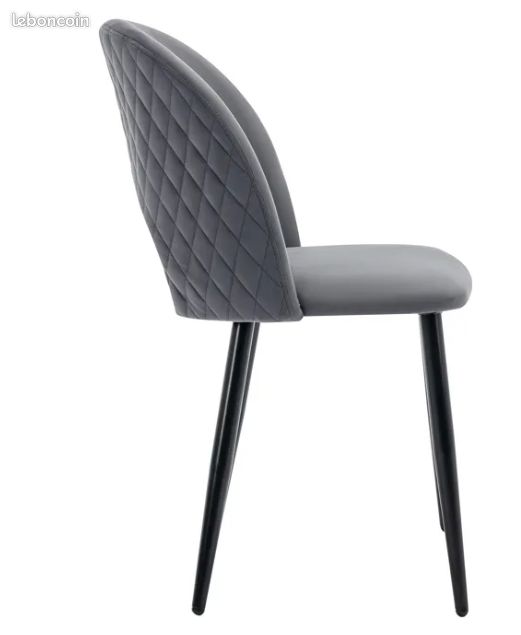 4 chaises velours gris neuves (image 2)