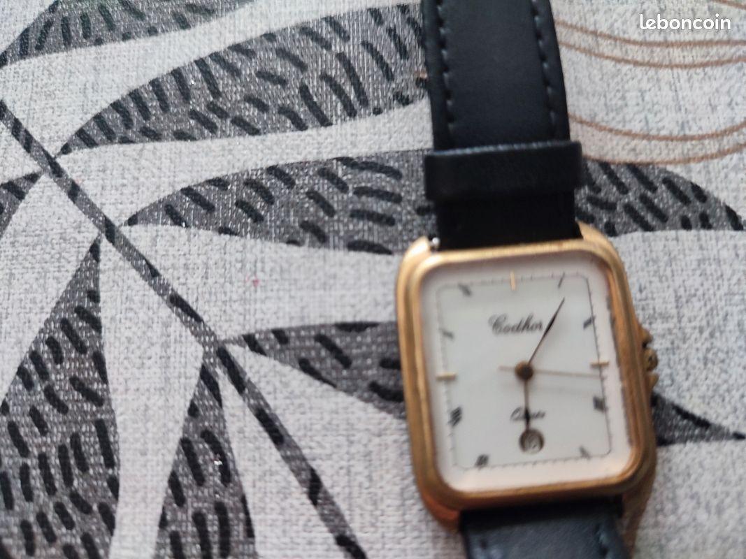 Montre Bracelet Quartz JOSMAR Plaquée Or - Cadran Doré Index Bâtons - Occasion Classique Homme - Ref 69998