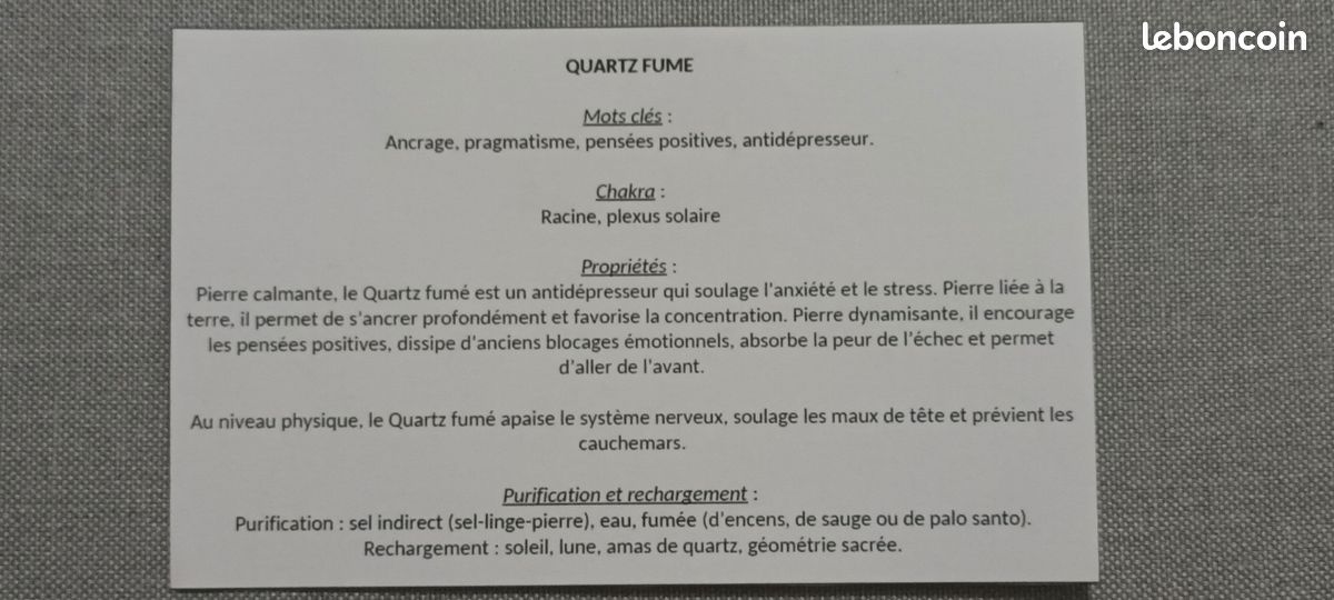 Porte-clé pierre brute en Quartz Fumé (image 2)