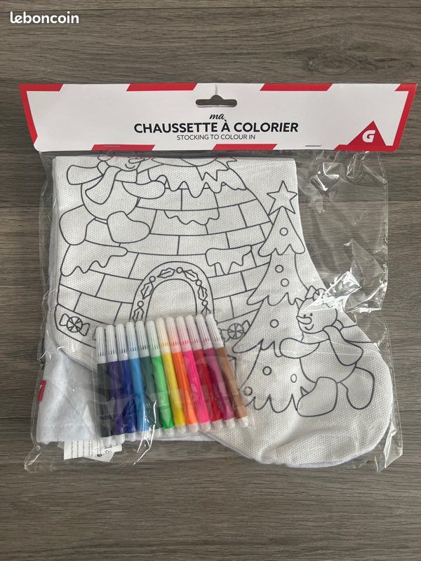 Chaussette de Noël à colorier (image 1)