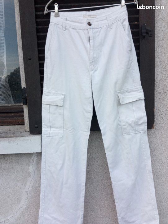 Pantalon cargo blanc STR taille 34 XXS (image 1)