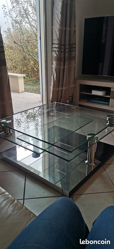 Table de salon en verre dépliable (image 1)